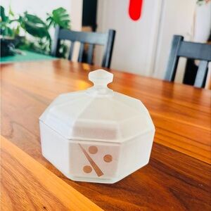 Frosted Glass Octagonal Trinket Box